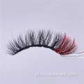 Red Glitter False Lashes Tiras de Flelle Lash Extensões